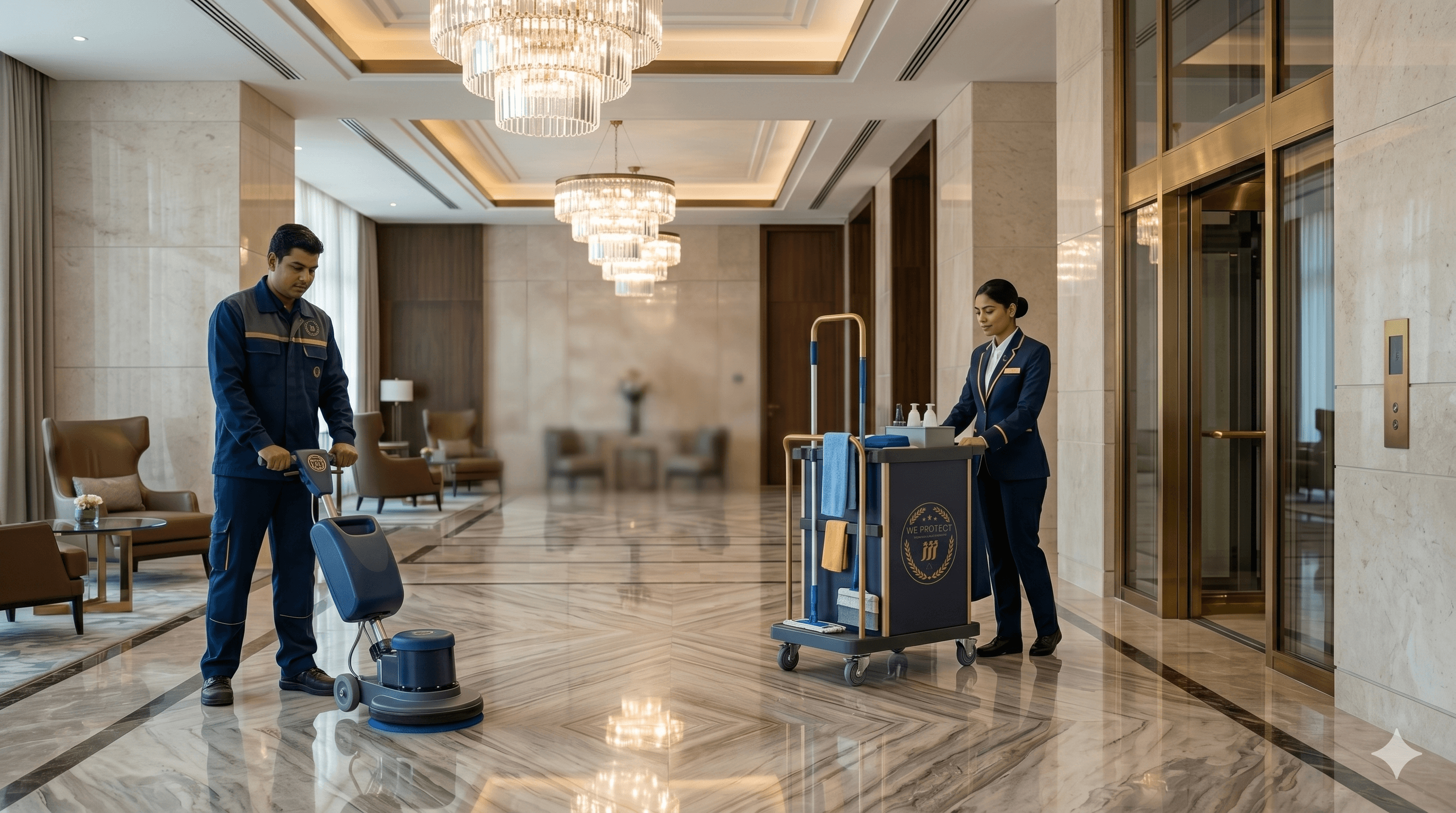 Professional housekeeping and janitorial staff